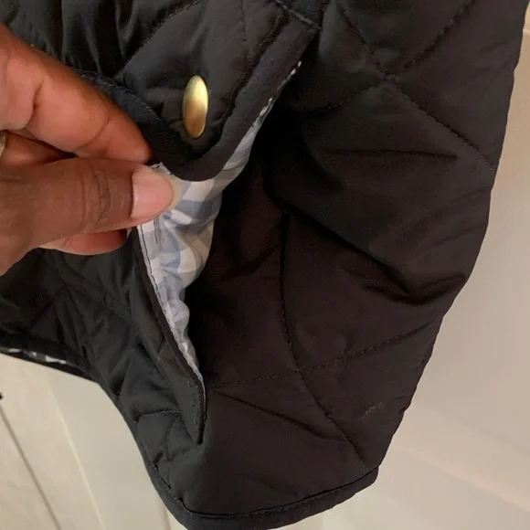 J.Crew Chic Signature Black Puffer Vest Fall Staple Sz L Gold Zipper EUC - Picture 7 of 11